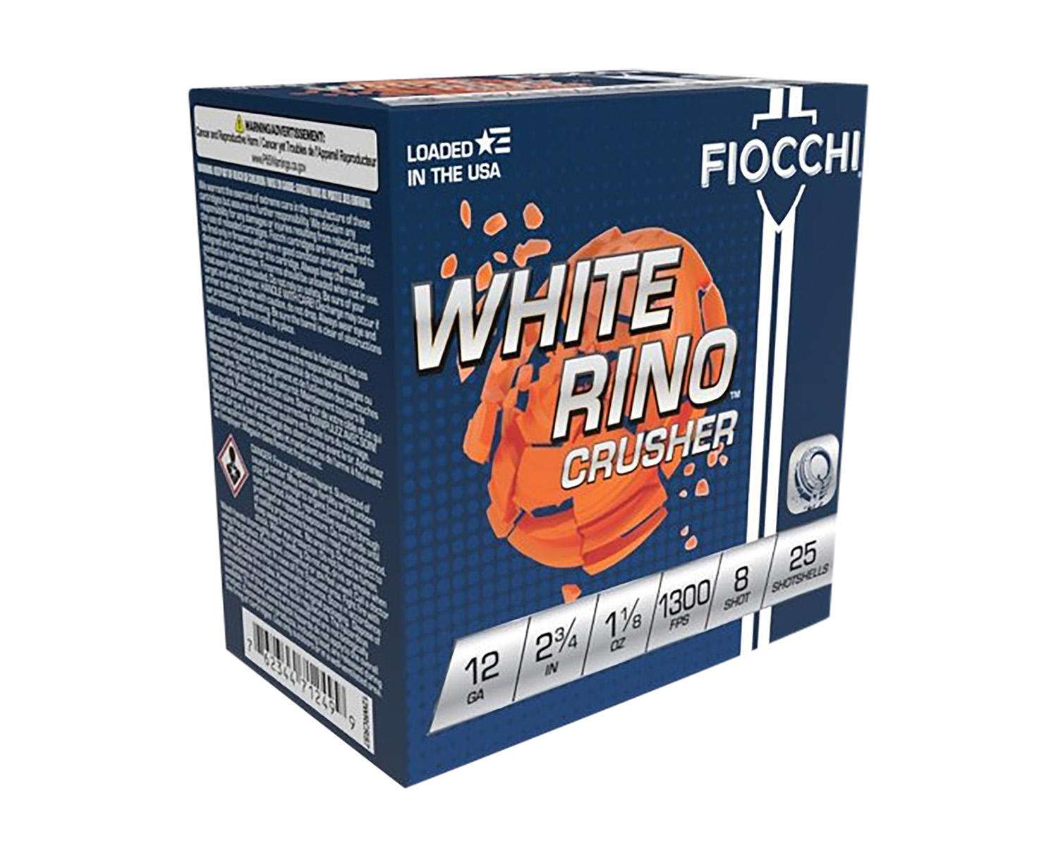 Fiocchi 12WRCRS8 Exacta Target White Rino Crusher 12Gauge 2.75" 1 1/8oz 8Shot 25 Per Box/10 Case 3 Fiocchi 12WRCRS8 Exacta Target White Rino Crusher 12Gauge 2.75" 1 1/8oz 8Shot 25 Per Box/10 Case