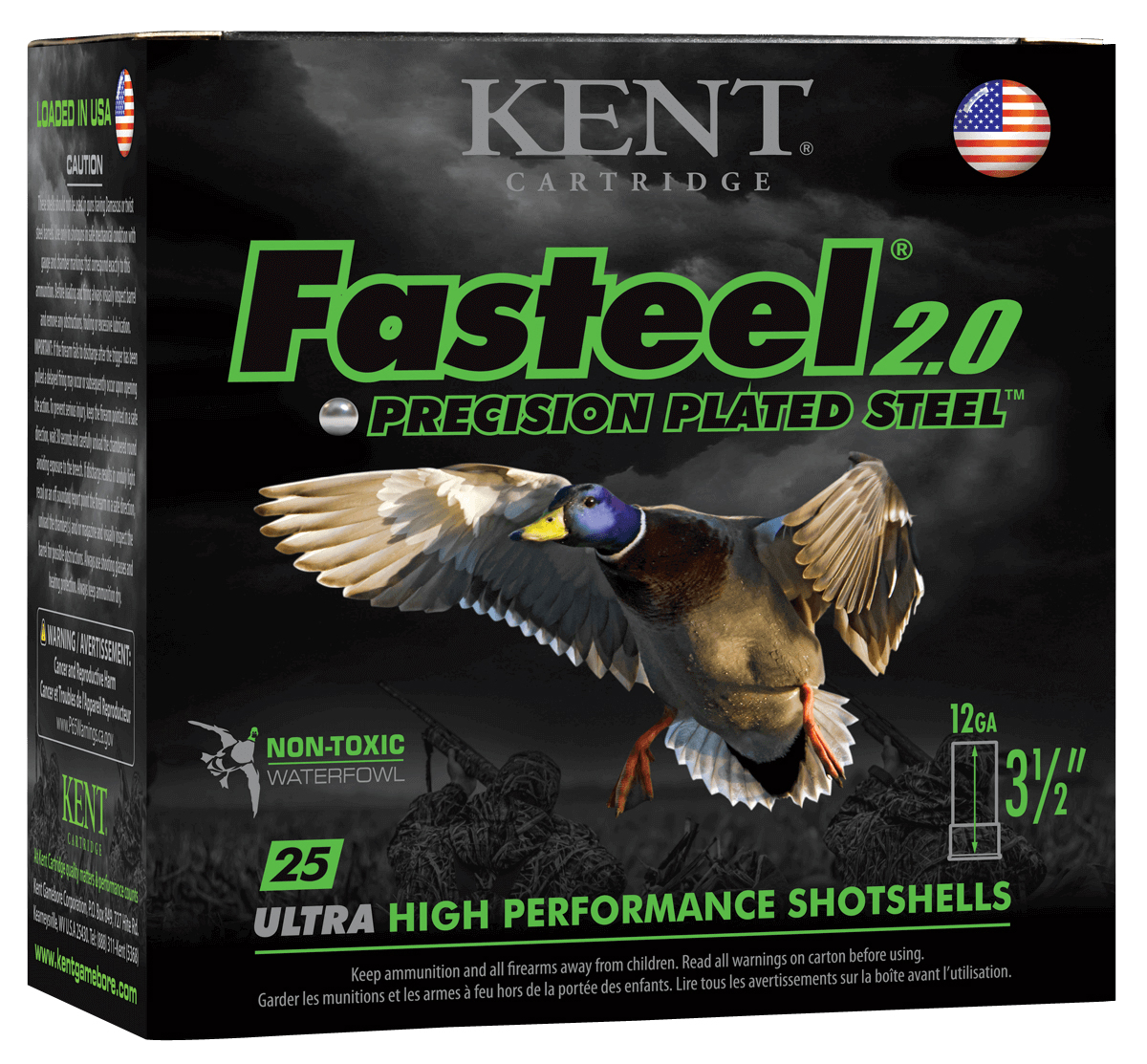 Kent Cartridge K1235FS403 Fasteel 2.0 12 Gauge 3.50" 1 3/8 oz 3 Shot 25 Per Box/ 10 Case 3 Kent Cartridge K1235FS403 Fasteel 2.0 12 Gauge 3.50" 1 3/8 oz 3 Shot 25 Per Box/ 10 Case