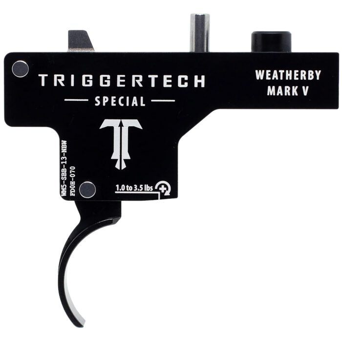 TriggerTech WM5SBB13NBW Special  Single-Stage Curved Trigger with 1-3.50 lbs Draw Weight & Black PVD Finish for Weatherby Mark V