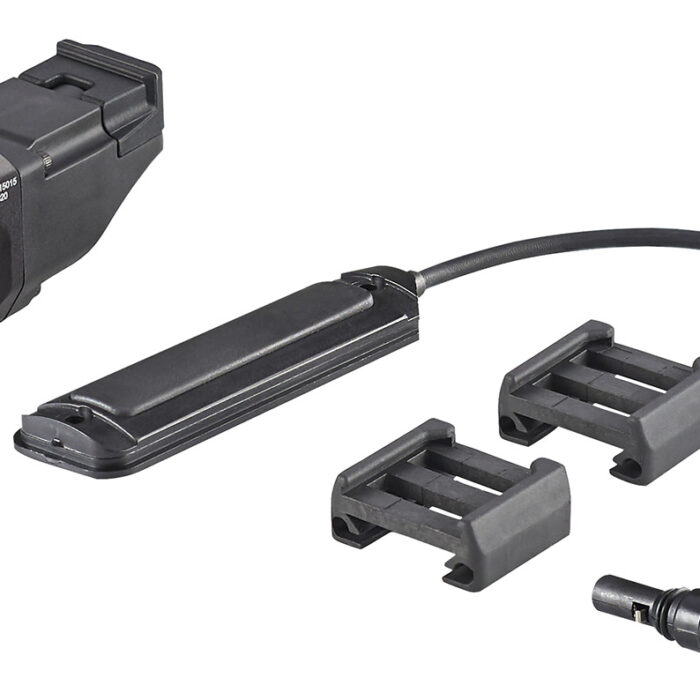 Streamlight 69445 TLR-1 RM w/Laser Black Anodized Aluminum, 500 Lumens White LED Bulb/Red Laser, 210 Meters Beam, Picatinny Rail Mount