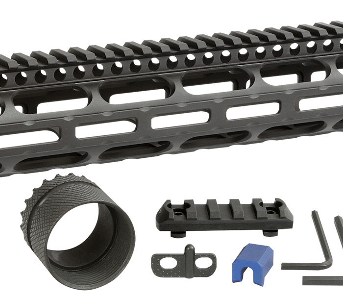 Midwest Industries MICRL30815  Combat Handguard AR-308/LR-308 Black Hardcoat Anodized 15" 6061-T6 Aluminum
