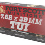 Fort Scott Munitions 762X39117SCV Tumble Upon Impact (TUI) Rifle 7.62x39mm 117gr Solid Copper Spun 20 Per Box/10 Case 1 133874