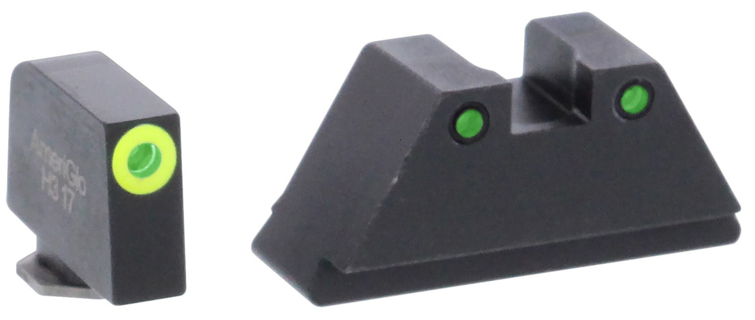 AmeriGlo GL252 Optic Compatible Sight Set for Glock XL Tall Green Tritium LumiGreen Outline Front Sight-Green Tritium Black Outline Rear Sight 3 AmeriGlo GL252 Optic Compatible Sight Set for Glock XL Tall Green Tritium LumiGreen Outline Front Sight-Green Tritium Black Outline Rear Sight