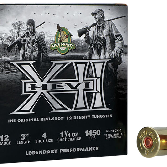 HEVI-Shot HS53304 HEVI-XII  12Gauge 3" 1 1/4oz Tungsten 4Shot 25 Per Box/10 Case