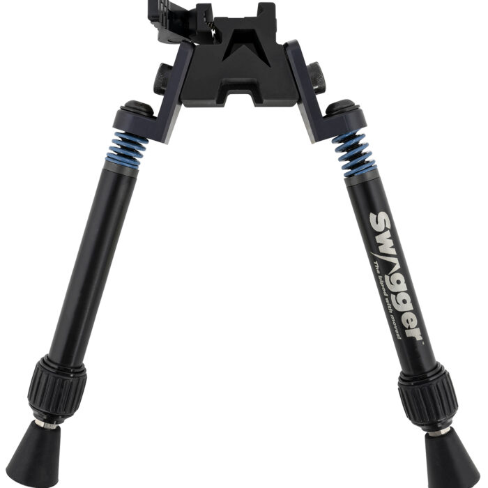 Swagger SWAGBPSFR10 SFR10 Flex to Rigid QD Bipod with Black Finish, Picatinny Attachment & 6-10.50" Vertical Adjustment