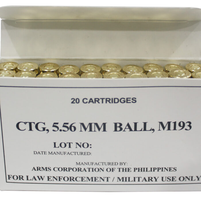 Armscor 50174 Precision M193 5.56x45mmNATO 55gr Full Metal Jacket 20 Per Box/50 Case