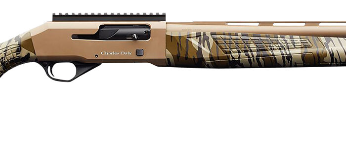 Charles Daly 930313 601  12 Gauge 4+1 3" 24" Vent Rib Barrel, Flat Dark Earth Aluminum Receiver, Mossy Oak Bottomland Synthetic Stock, Fiber Optic Front/Picatinny Rail Rear, Includes 3 Choke Tubes