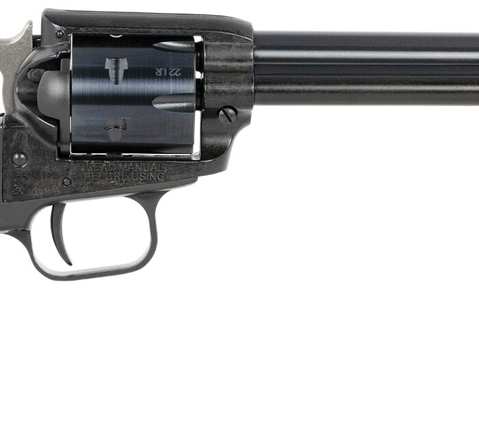 Heritage Mfg RR22B6PG Rough Rider  22 LR 6 Shot, 6.50" Black Steel Barrel, Black Zinc Alloy Frame, Black Cylinder, Black Polymer Grip, Hammer/Thumb Safety, Exposed Hammer