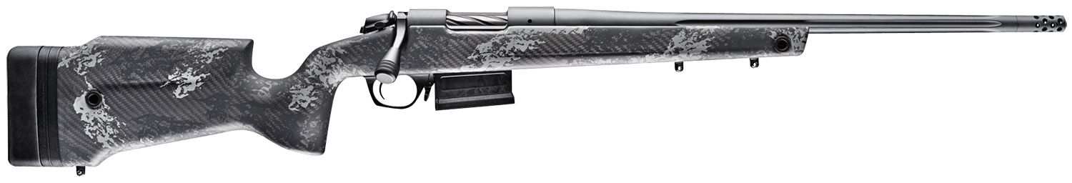 Bergara Rifles B14S752 B-14 Crest 6.5 Creedmoor 3+1 20" Fluted/Threaded, Sniper Gray Cerakote Barrel/Rec, Monte Carlo Carbon Fiber Stock with Black & Gray Splatter, Omni Muzzle Brake 3 Bergara Rifles B14S752 B-14 Crest 6.5 Creedmoor 3+1 20" Fluted/Threaded, Sniper Gray Cerakote Barrel/Rec, Monte Carlo Carbon Fiber Stock with Black & Gray Splatter, Omni Muzzle Brake