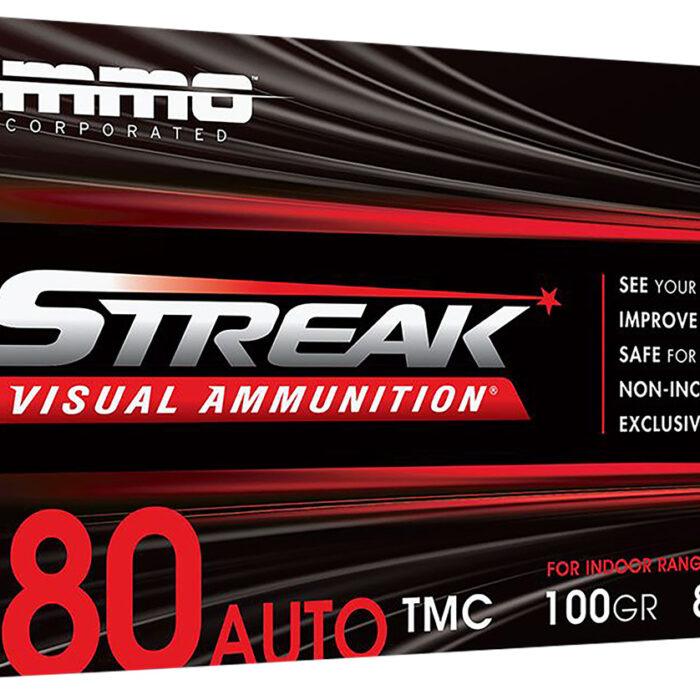 Ammo Inc 380100TMCSTRKRED50 Streak Visual (RED)  380ACP 100gr Total Metal Case 50 Per Box/20 Case
