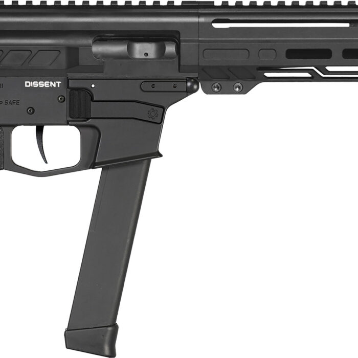 CMMG 99A68A2AB Dissent MKGS 9mm Luger 33+1 6.50", Black, Picatinny Brace Adapter, 5.50" M-LOK Handguard, Left Side Charging Handle, Zeroed Linear Comp, TriggerTech Trigger (Glock Mag Compatible)