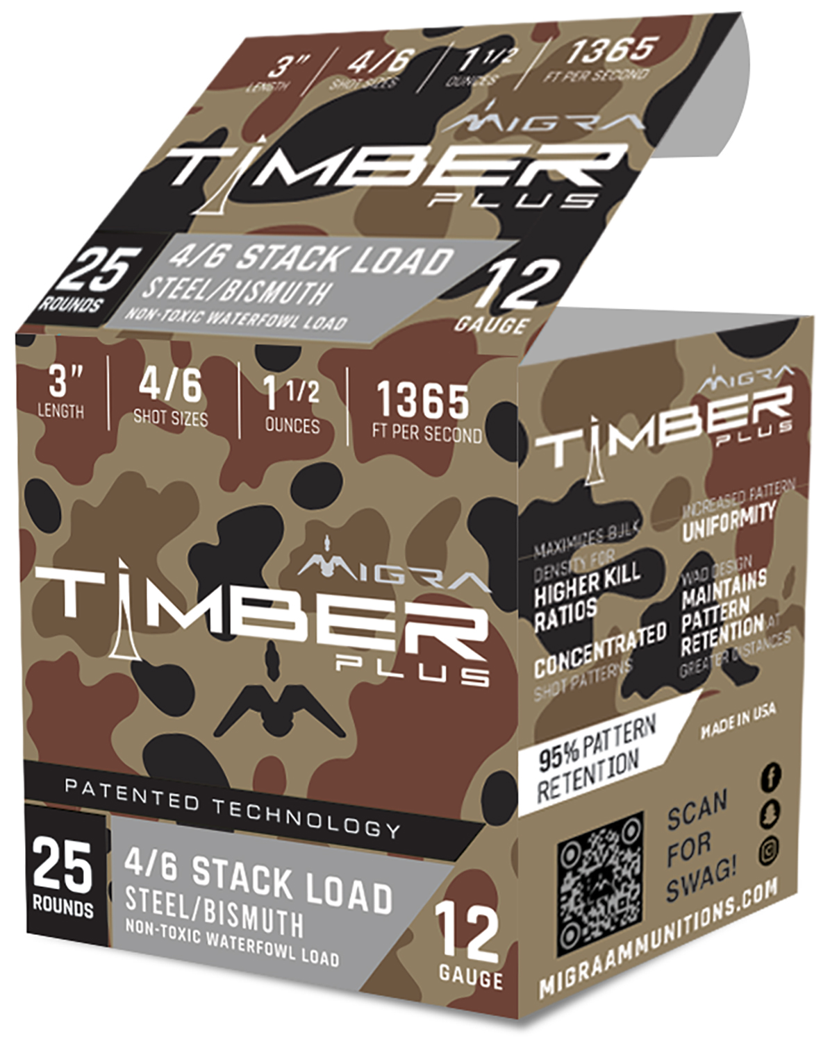 Migra Ammunitions M12SB46 Combinational 12Gauge 3" 1 1/2oz 4/6Shot 25 Per Box/10 Case 3 Migra Ammunitions M12SB46 Combinational 12Gauge 3" 1 1/2oz 4/6Shot 25 Per Box/10 Case