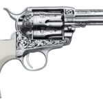 Cimarron PP346HUCKENG Huckleberry 45 Colt (LC) 6 Shot, 3.50" Nickel Engraved Barrel, Cylinder & Frame, Poly-Ivory w/"Huckleberry" Engraved On The Backstrap Grip 1 154528 1
