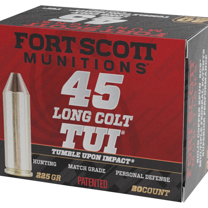 Fort Scott Munitions 45LC225SCV Tumble Upon Impact (TUI)  45LongColt 225gr Solid Copper Spun 20 Per Box/25 Case