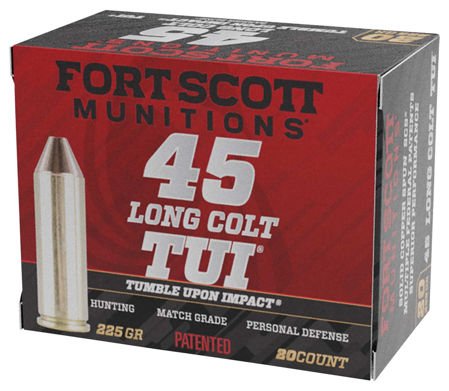 Fort Scott Munitions 45LC225SCV Tumble Upon Impact (TUI) 45LongColt 225gr Solid Copper Spun 20 Per Box/25 Case 3 Fort Scott Munitions 45LC225SCV Tumble Upon Impact (TUI) 45LongColt 225gr Solid Copper Spun 20 Per Box/25 Case