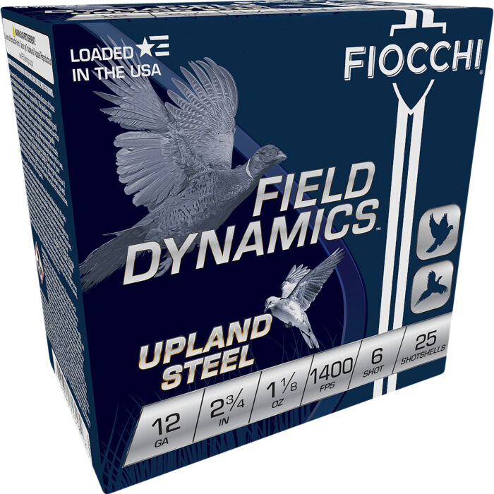 Fiocchi 12HVST6 Field Dynamics Upland Steel 12Gauge 2.75" 1 1/8oz 6Shot 25 Per Box/10 Case
