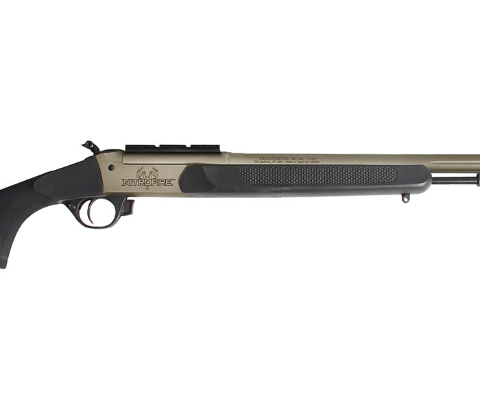 Traditions CR84660450B NitroFire Pro 50 Cal 209 Primer Tungsten Cerakote 26" Fluted/Threaded w/VAPR twist Barrel, Drilled & Tapped Receiver, Black Adj Cheek Piece & LOP Synthetic Stock