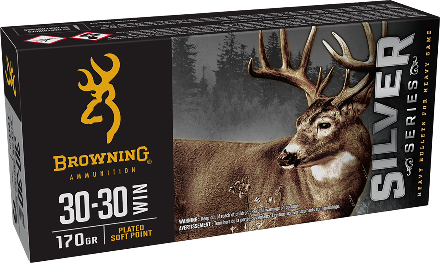 Browning Ammo B192630301 Silver 30-30Win 170gr Plated Soft Point 20 Per Box/10 Case 3 Browning Ammo B192630301 Silver 30-30Win 170gr Plated Soft Point 20 Per Box/10 Case