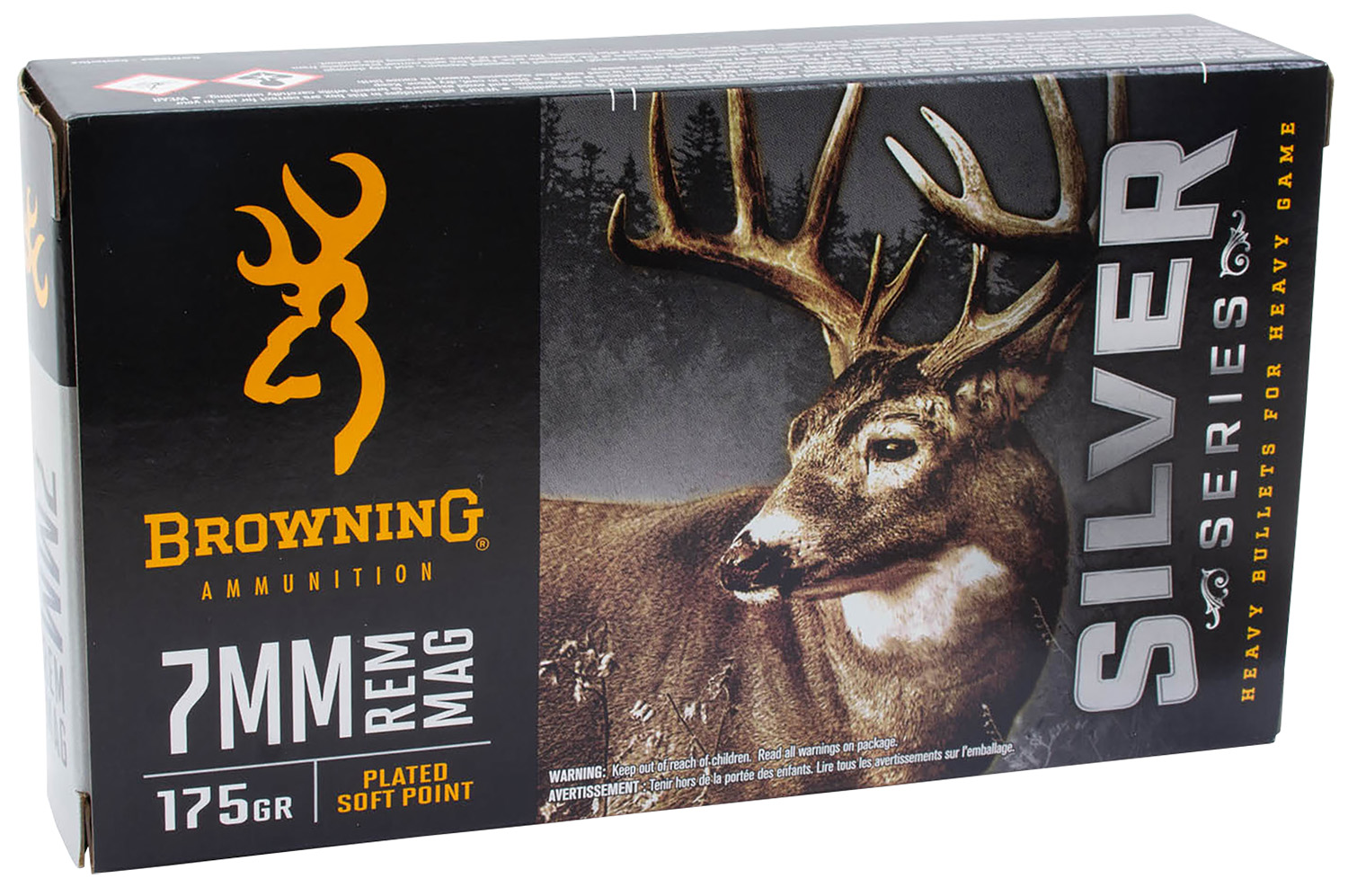 Browning Ammo B192600071 Silver 7mmRem Mag 175gr Plated Soft Point 20 Per Box/10 Case 3 Browning Ammo B192600071 Silver 7mmRem Mag 175gr Plated Soft Point 20 Per Box/10 Case