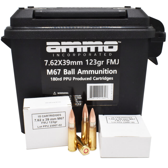 Ammo Inc 762X39123FMJ-B180 Incorporated  7.62x39mm 123gr Full Metal Jacket/180rds