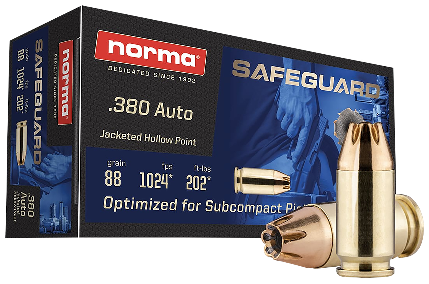 Norma Ammunition 803807680 Safeguard 380ACP 88gr Jacketed Hollow Point 50 Per Box/20 Case 3 Norma Ammunition 803807680 Safeguard 380ACP 88gr Jacketed Hollow Point 50 Per Box/20 Case
