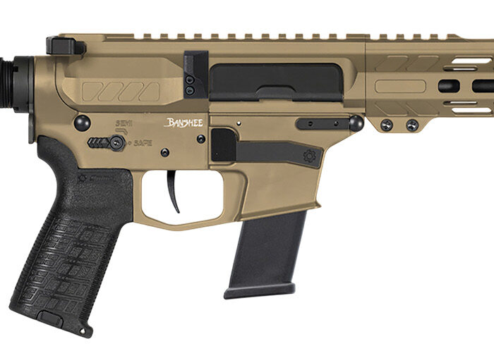 CMMG 10A570FCT Banshee MK10 10mm Auto 15+1 8" Black Nitride Threaded Barrel, M-LOK Handguards, Coyote Tan Cerakote Aluminum Picatinny Rail Receiver, Black CMMG Zeroed Grips, Glock Compatible