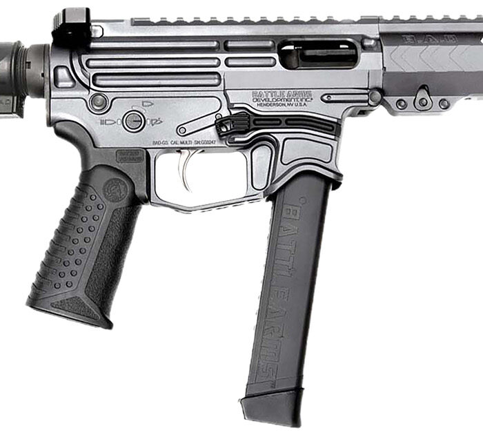 Battle Arms Development XIPHOS004 Xiphos  9mm Luger 30+1 8.50" Black Barrel, M-LOK Handguards, Combat Gray Aluminum Picatinny Rail Receiver  Black Synthetic Adjustable Stock, Adj Black Grips