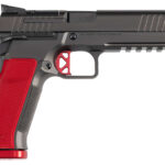 Dan Wesson 92003 DWX 9mm Luger 19+1 4.95" Black Match Grade Barrel, Black DLC Optics Ready Serrated Steel Slide, Black Aluminum Frame w/Beavertail & Picatinny Rail, Red Textured Aluminum Grip 2 167329