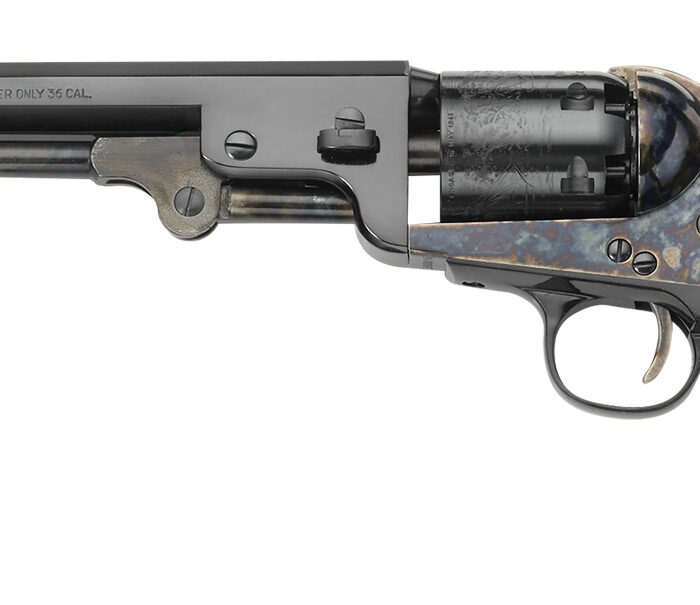 Pietta PF51CHS36712 1851 Navy London 36 Cal 6rd 7.50" Blued Octagon Barrel, Blued Cylinder, Color Case Hardened Steel Frame, Walnut Grip, Exposed Hammer