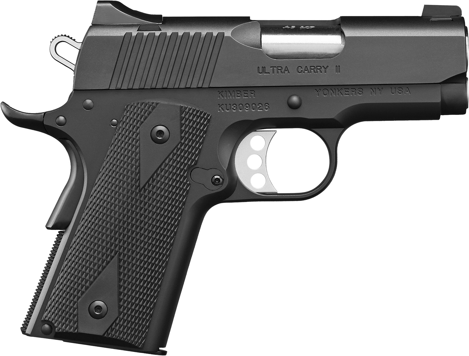 Kimber Mfg.,inc 3200061CA Ultra Carry II (CA) 45 ACP 7+1 3" Matte Black Steel Slide Black Synthetic Double Diamond Checkering Grip 3 Kimber Mfg.,inc 3200061CA Ultra Carry II (CA) 45 ACP 7+1 3" Matte Black Steel Slide Black Synthetic Double Diamond Checkering Grip