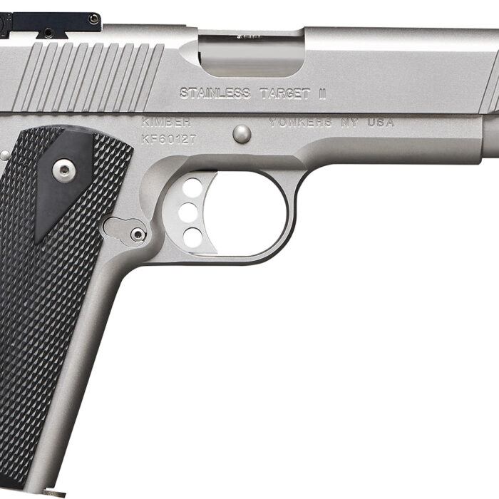 Kimber Mfg.,inc 3200107CA Stainless Target II (CA) 10mm 8+1 5" Satin Silver Front Serrations Stainless Steel Slide Black Synthetic Double-Diamond Checkering Grip