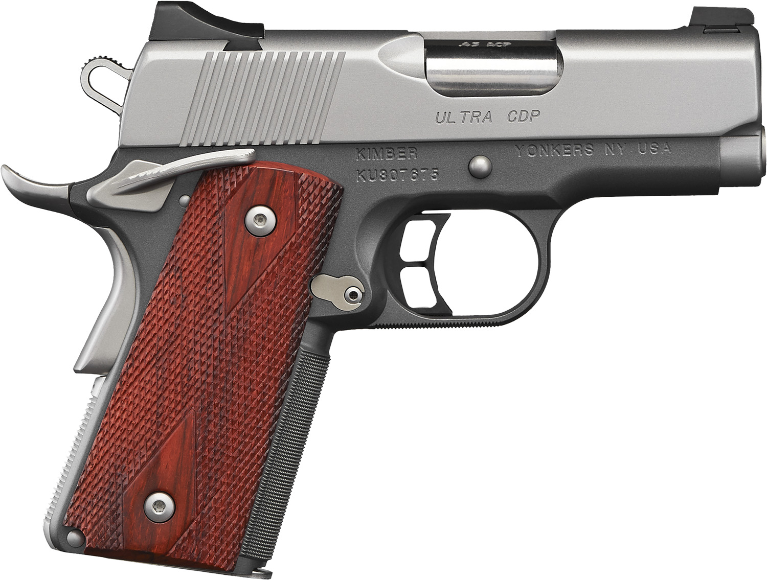 Kimber Mfg, Inc 3000245 CDP Ultra 45 ACP 7+1 3" Stainless Steel Barrel, Kimpro II Silver Stainless Steel Serrated Slide, Kimpro II Gray Aluminum Frame w/Beavertail, Rosewood Grip 3 Kimber Mfg, Inc 3000245 CDP Ultra 45 ACP 7+1 3" Stainless Steel Barrel, Kimpro II Silver Stainless Steel Serrated Slide, Kimpro II Gray Aluminum Frame w/Beavertail, Rosewood Grip