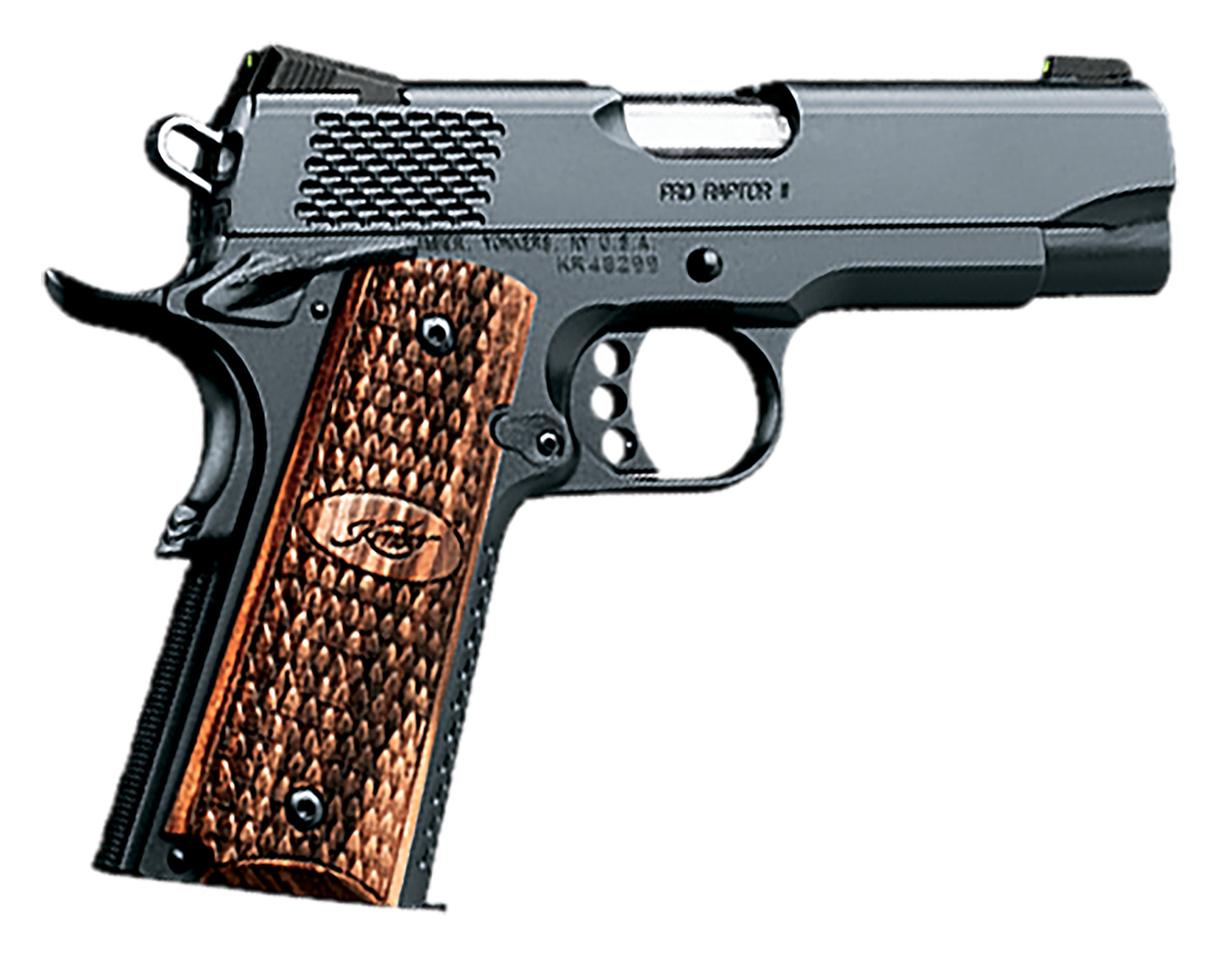 Kimber Mfg, Inc 3200118 Raptor II Pro 45 ACP 8+1 4" Stainless Match Grade Barrel, Matte Black Serrated Steel Slide, Matte Black Steel Frame w/Beavertail, Zebrawood Grip 3 Kimber Mfg, Inc 3200118 Raptor II Pro 45 ACP 8+1 4" Stainless Match Grade Barrel, Matte Black Serrated Steel Slide, Matte Black Steel Frame w/Beavertail, Zebrawood Grip