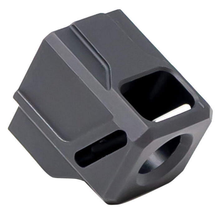 Faxon Firearms FFPACOMPSSG01 EXOS-523 Compensator for G43 Black Anodized Aluminum 1/2"x28 Threads 1.125" OAL 9mm