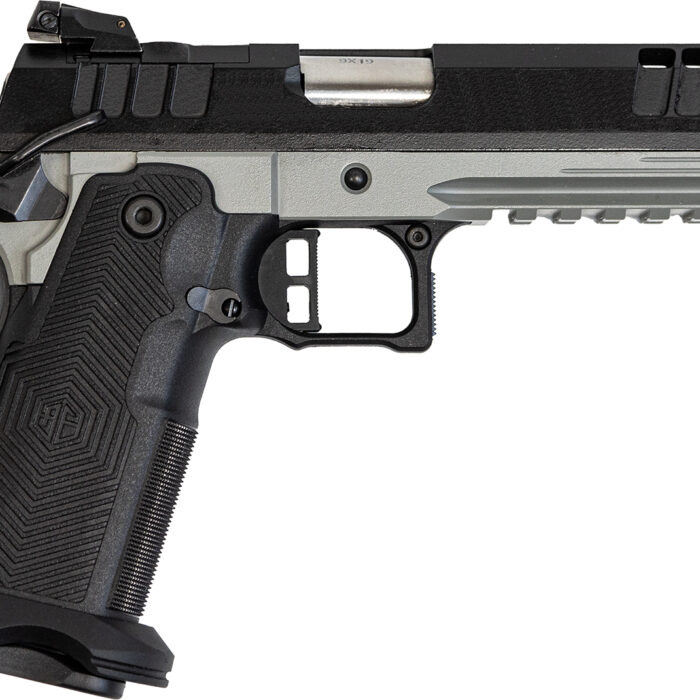 Great Lakes Firearms GL1911DS9FSSSRK 1911 DS Synergy 9mm Luger 20+1 5" Optic Cut/Serrated Cerakote Black Molded Grip Bull Shark Frame