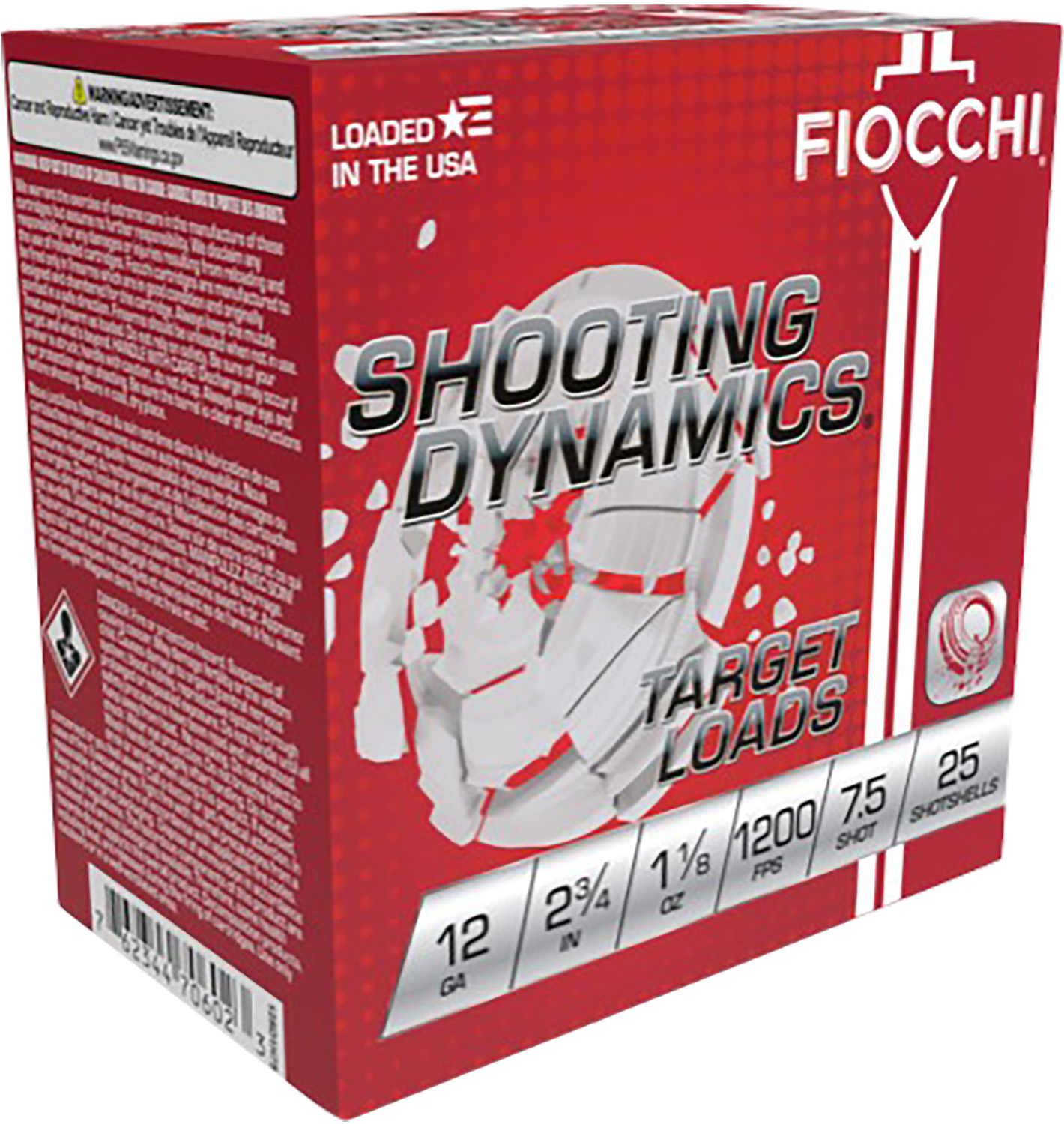 Fiocchi 12SD18H7 Shooting Dynamics Target 12Gauge 2.75" 1 1/8oz 7.5Shot 25 Per Box/10 Case 3 Fiocchi 12SD18H7 Shooting Dynamics Target 12Gauge 2.75" 1 1/8oz 7.5Shot 25 Per Box/10 Case