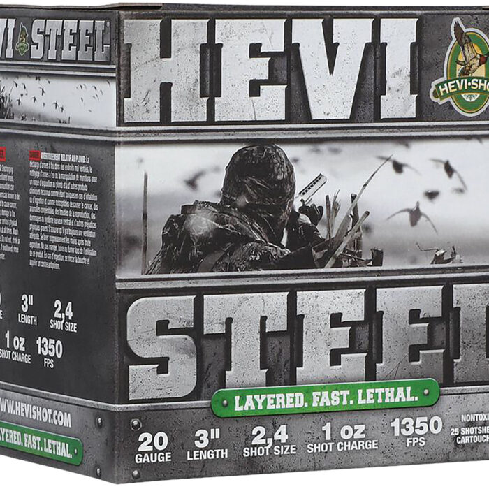 HEVI-Shot HS62024 HEVI-Steel Waterfowl 20Gauge 3" 1oz 2/4Shot 25 Per Box/10 Case