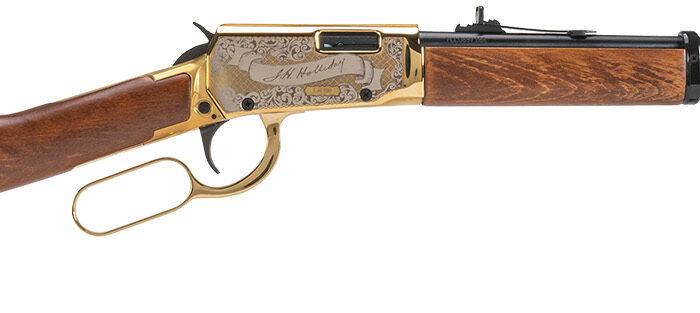 Rossi RL22181WDGDH Rio Bravo Doc Holiday 22 LR 15+1 18" Polished Black Oxide Alloy Steel Barrel, Gold Engraved Aluminum Receiver, Fixed Hardwood Stock