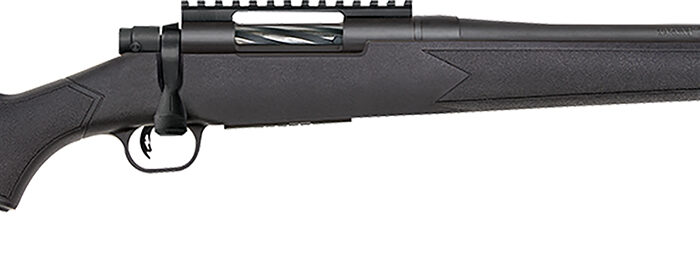 Mossberg 28232 Patriot Carbine 350 Legend 5+1 18" Matte Blued Threaded Bull Barrel, Matte Blued Picatinny Rail Receiver, Black Fixed Synthetic Stock