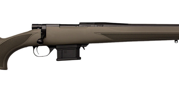 Howa HMACF65GYTH 1500 Mini Action 6.5 Grendel 20" Black Carbon Fiber Threaded Barrel, Black Drilled & Tapped Steel Receiver, Fixed HTI Green Synthetic Stock