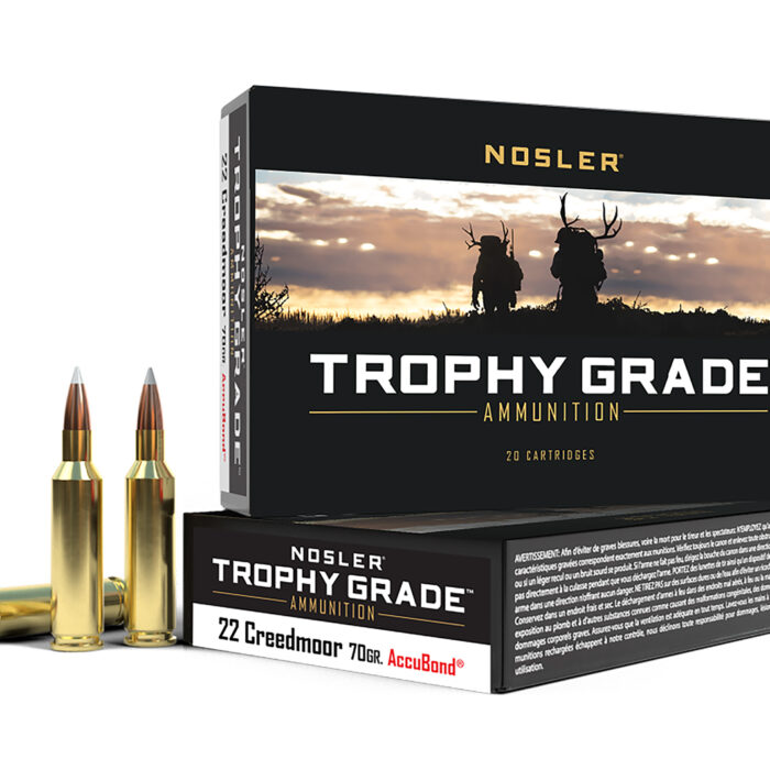 Nosler 60152 Trophy Grade  22Creedmoor 70gr AccuBond 20 Per Box/10 Case