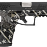 Taurus 1-GX2931-EN1 GX2 Compact Frame 9mm Luger 13+1 3.38" Stainless Steel Barrel, Matte Black Serrated Alloy Steel Slide, Black w/Eagle, Stars & Stripes Polymer Frame w/Accessory Rail 2 179228