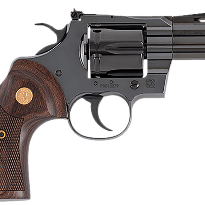 Colt Mfg PYTHONBP3WTS Python  357 Mag/38 Special 6 Shot 3" Blued Carbon Steel Vent Rib Barrel, Cylinder & Frame, Wood Grip, Exposed Hammer