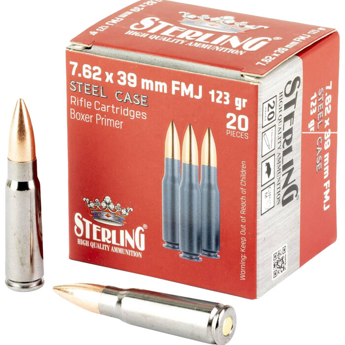 Sterling 8698779971205 Centerfire Rifle 7.62X39 123gr Full Metal Jacket 20 Per Box/50 Case