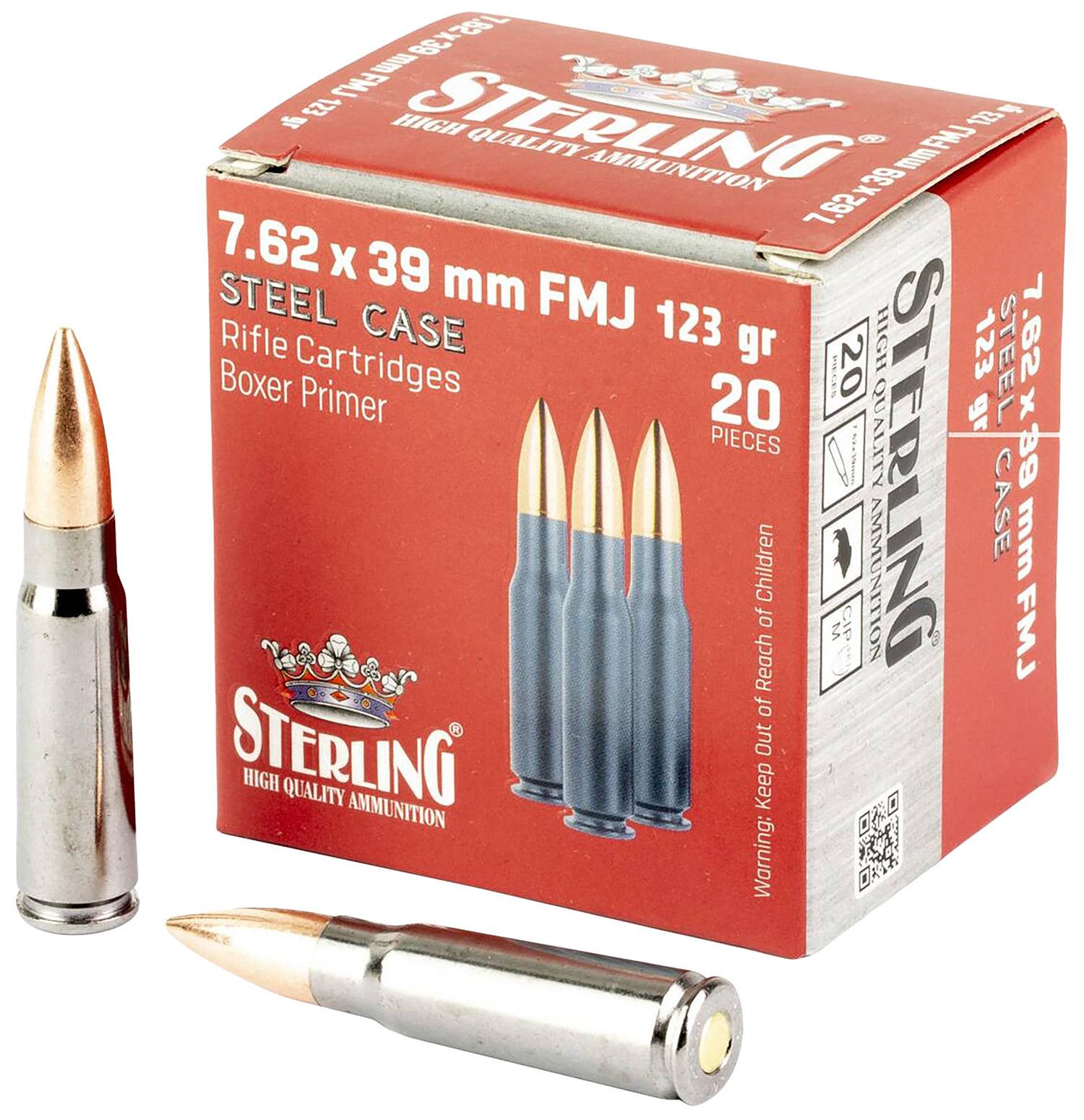 Sterling 8698779971205 Centerfire Rifle 7.62X39 123gr Full Metal Jacket 20 Per Box/50 Case 3 Sterling 8698779971205 Centerfire Rifle 7.62X39 123gr Full Metal Jacket 20 Per Box/50 Case