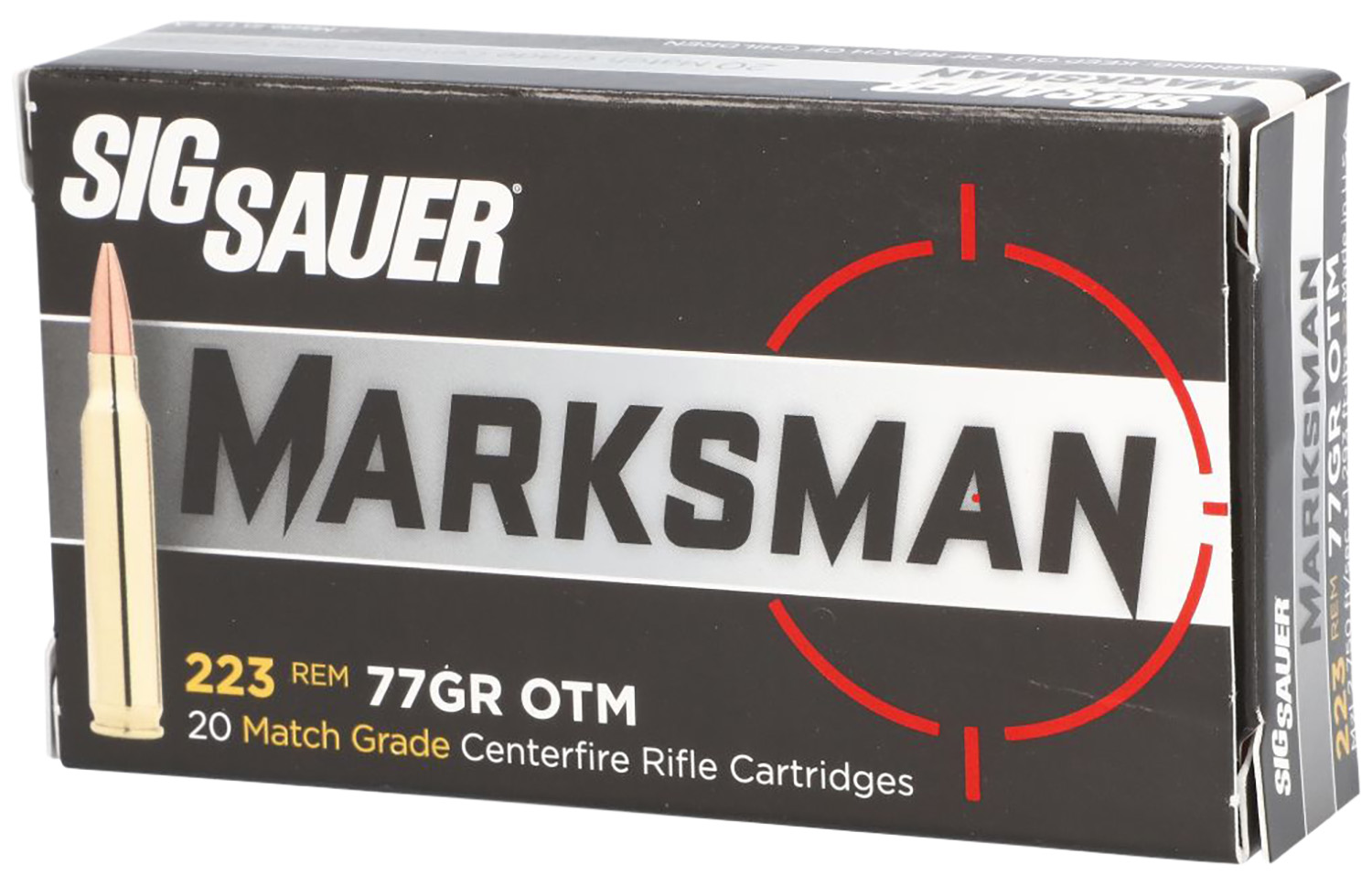 Sig Sauer E223M120 Marksman 223 Rem 77 gr Open Tip Match 20 Per Box/ 25 Case 3 Sig Sauer E223M120 Marksman 223 Rem 77 gr Open Tip Match 20 Per Box/ 25 Case