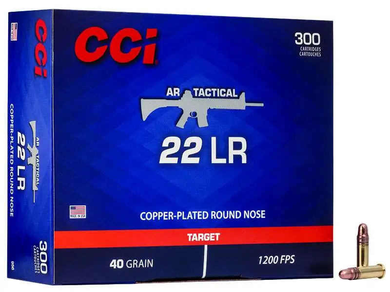 CCI 22 LR AR TACTICAL 40GR CPRN 300 RD/BX 10 BX/CS 3 CCI 22 LR AR TACTICAL 40GR CPRN 300 RD/BX 10 BX/CS