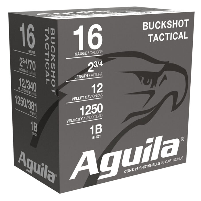 Aguila 1C1601BA Buckshot  16Gauge 2.75" 1 1/8oz 1Buck Shot 25 Per Box/10 Case