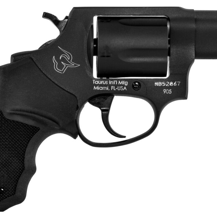 Taurus 2905021 905  9mm Luger 5rd 2" Barrel, Overall Matte Black Oxide Metal Finish,  Finger Grooved Black Rubber Grip & Fixed Sights