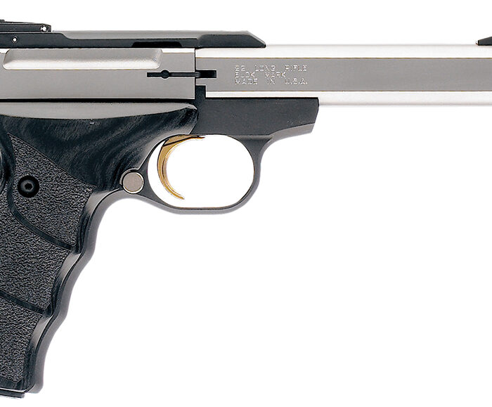 Browning 051427490 Buck Mark Plus *CA Compliant 22 LR 10+1 5.50" Slab Side Barrel, Serrated SS Slide, Matte Black Aluminum Frame, Black Laminate Wood Grips